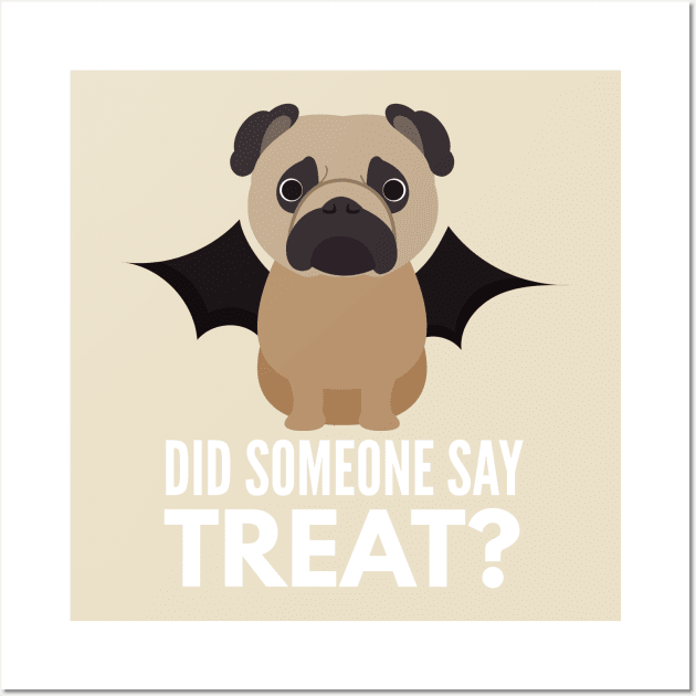 Pug Halloween Trick or Treat Wall Art by DoggyStyles